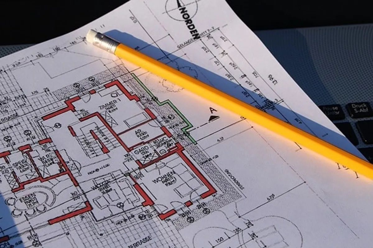 Mapa do celów projektowych z naniesionym obrysem budynku — podstawa wniosku o pozwolenie na budowę