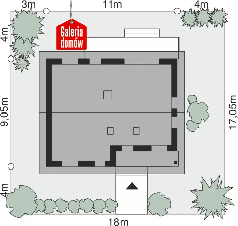 Usytuowanie na działce