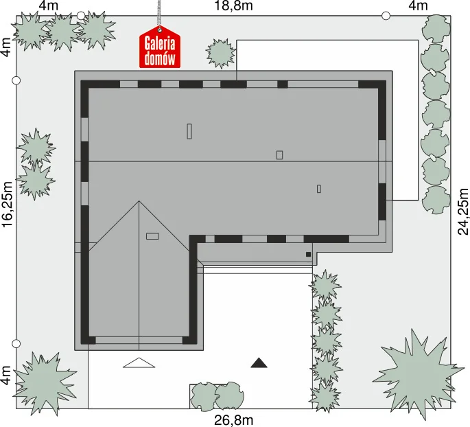 Usytuowanie na działce