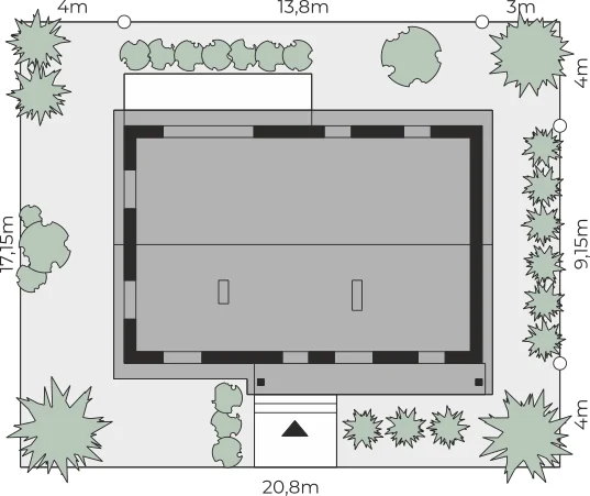 Usytuowanie na działce