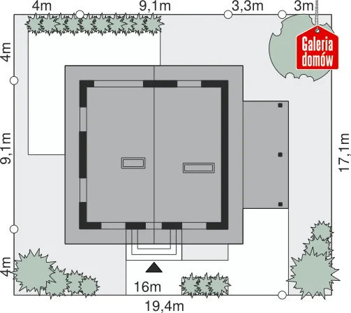 Usytuowanie na działce