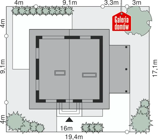 Usytuowanie na działce