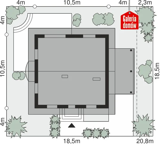 Usytuowanie na działce