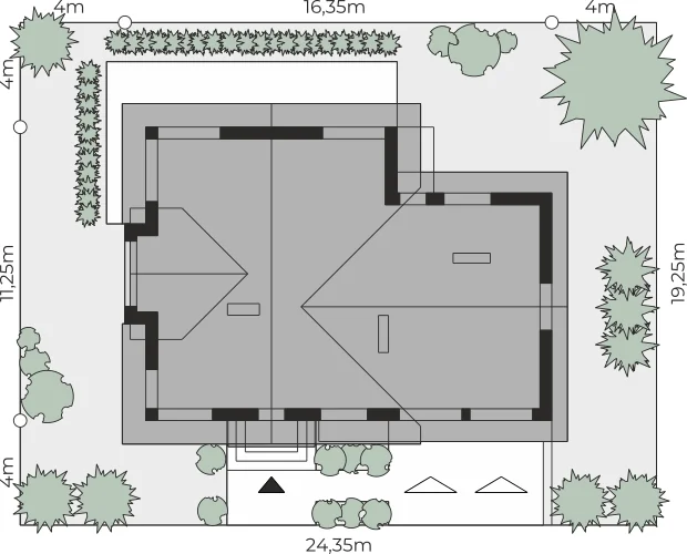 Usytuowanie na działce