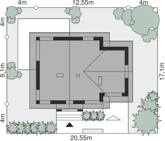 Usytuowanie na działce
