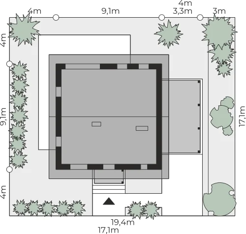 Usytuowanie na działce