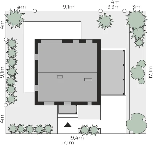 Usytuowanie na działce