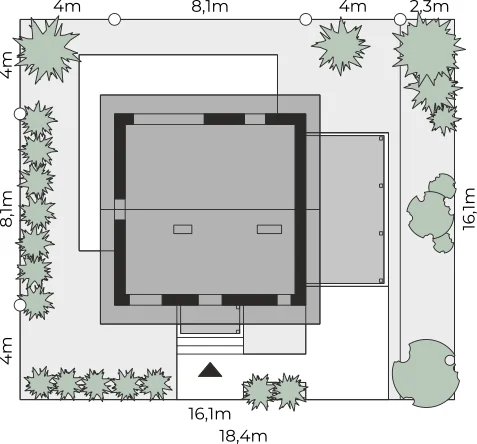 Usytuowanie na działce
