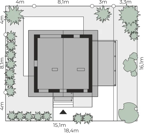 Usytuowanie na działce