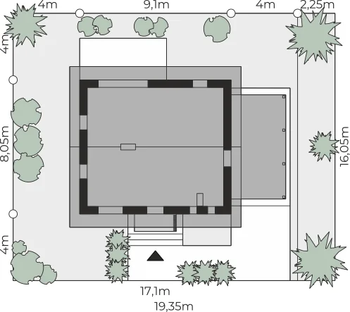 Usytuowanie na działce