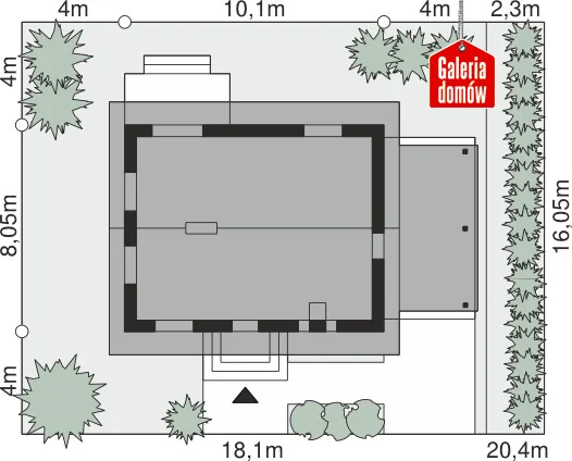 Usytuowanie na działce