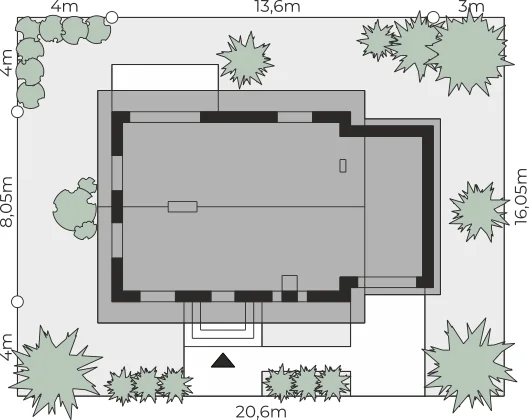 Usytuowanie na działce