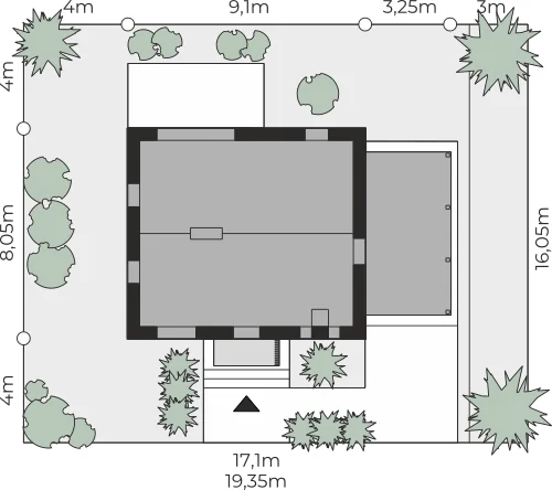 Usytuowanie na działce