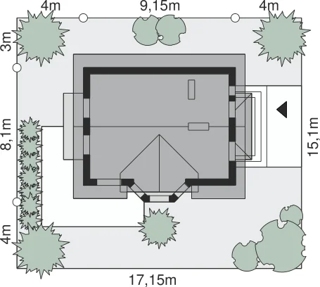 Usytuowanie na działce