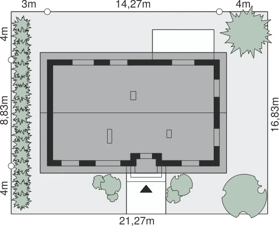 Usytuowanie na działce