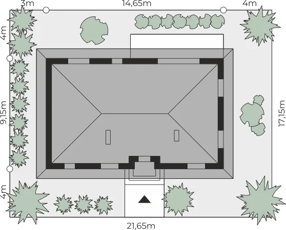 Usytuowanie na działce