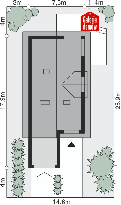 Usytuowanie na działce