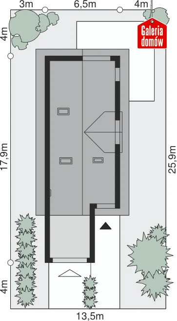 Usytuowanie na działce