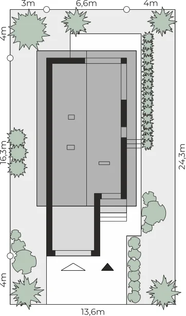 Usytuowanie na działce