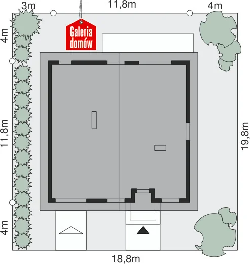 Usytuowanie na działce