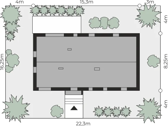 Usytuowanie na działce