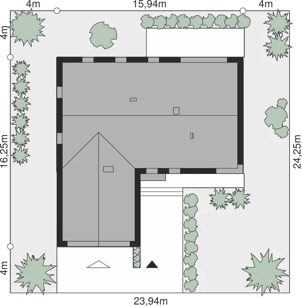 Usytuowanie na działce