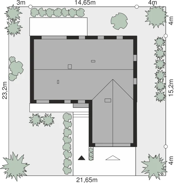 Usytuowanie na działce