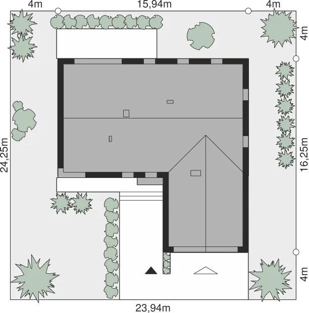 Usytuowanie na działce