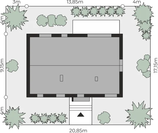Usytuowanie na działce