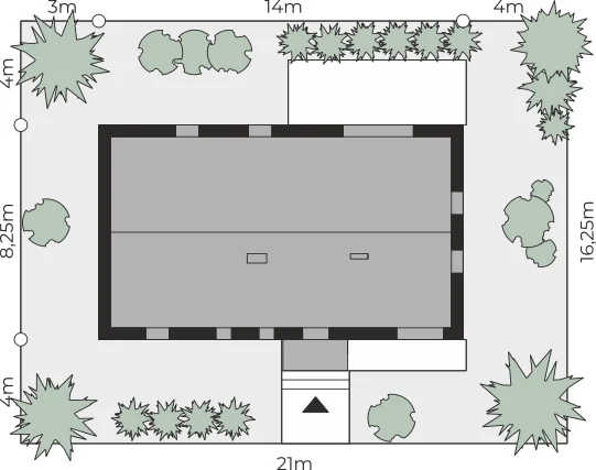 Usytuowanie na działce