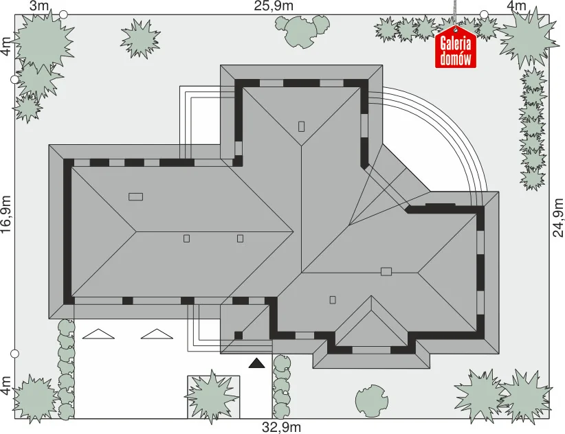 Usytuowanie na działce