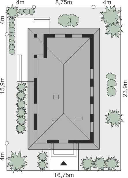 Usytuowanie na działce