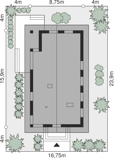 Usytuowanie na działce
