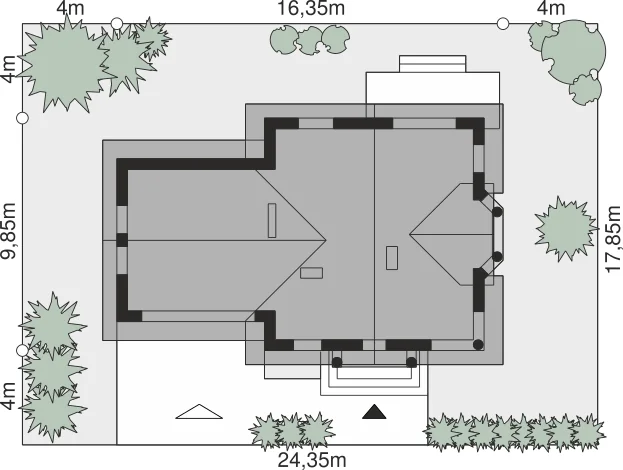 Usytuowanie na działce
