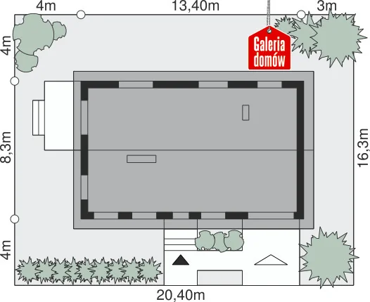 Usytuowanie na działce