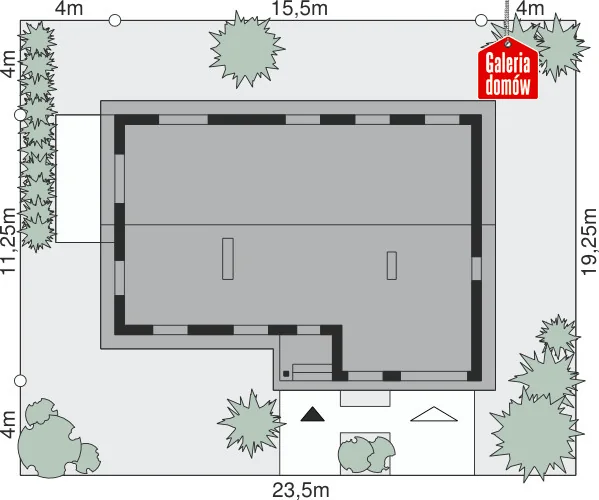 Usytuowanie na działce