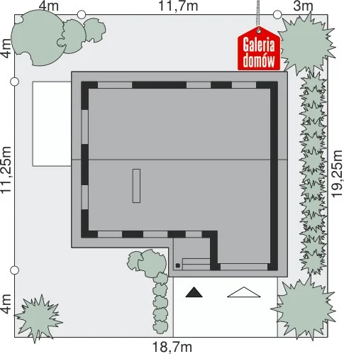 Usytuowanie na działce