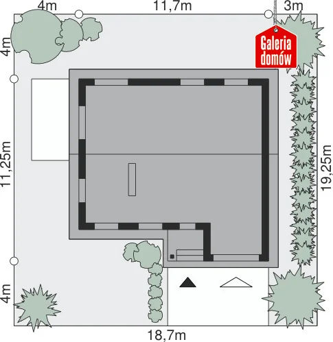 Usytuowanie na działce