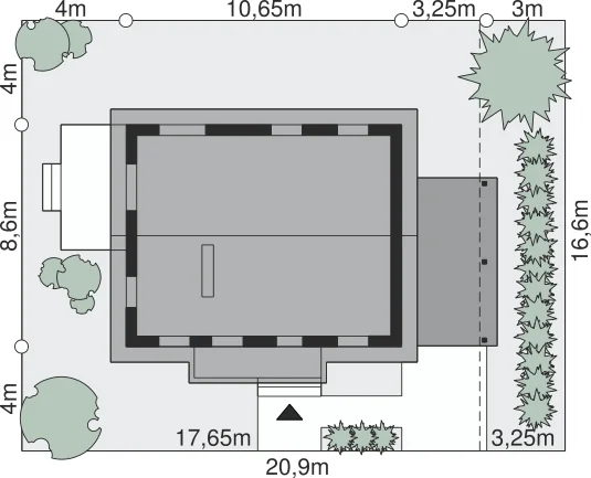 Usytuowanie na działce