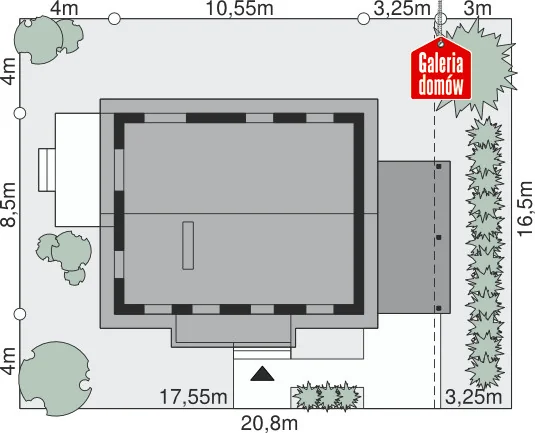 Usytuowanie na działce