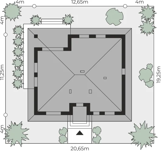 Usytuowanie na działce