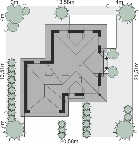 Usytuowanie na działce