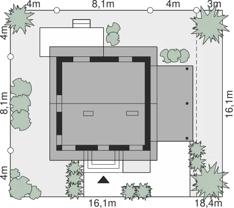 Usytuowanie na działce
