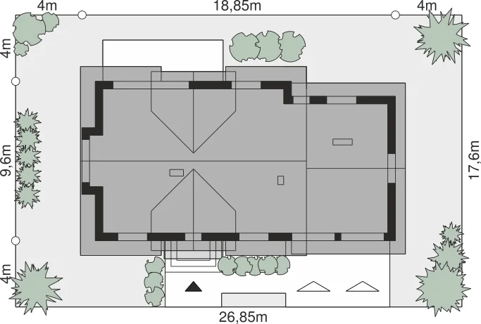 Usytuowanie na działce