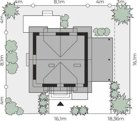 Usytuowanie na działce