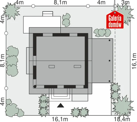 Usytuowanie na działce