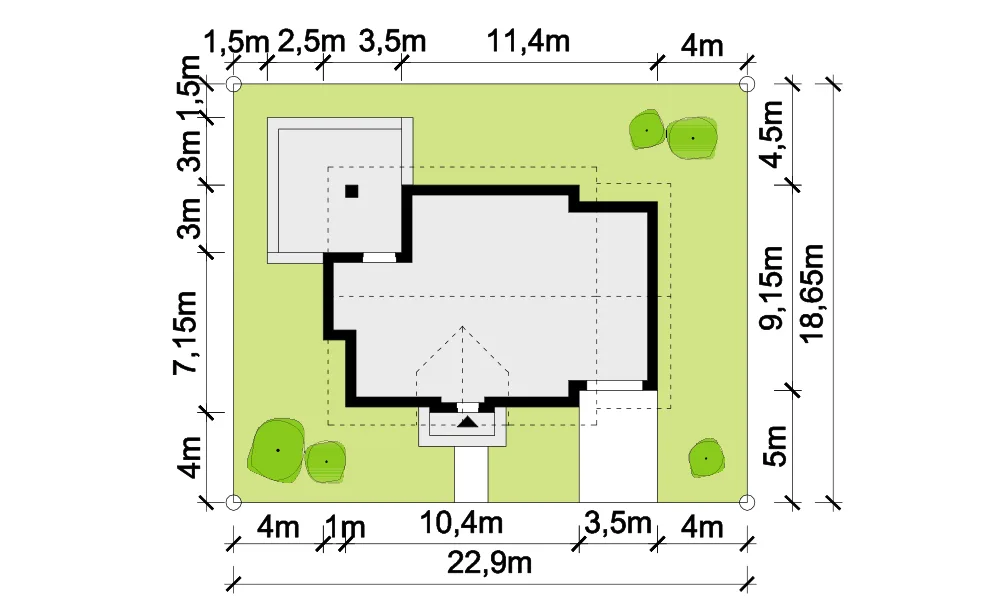 Usytuowanie na działce