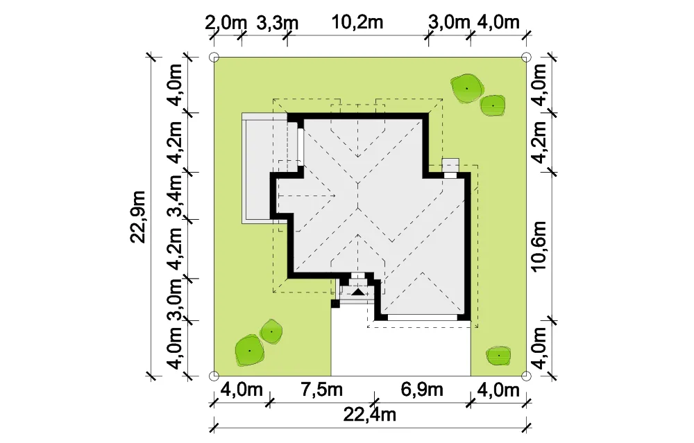 Usytuowanie na działce