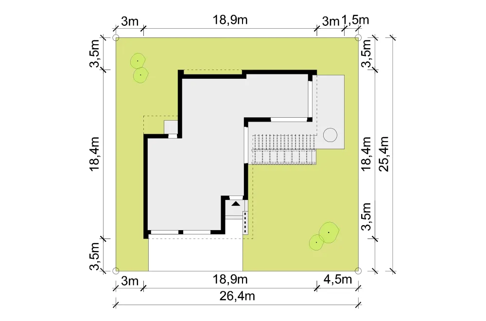 Usytuowanie na działce
