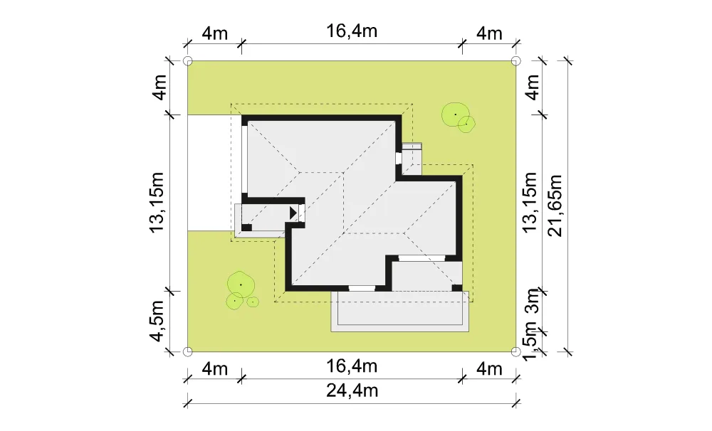 Usytuowanie na działce